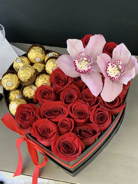 roses and chocolate gift